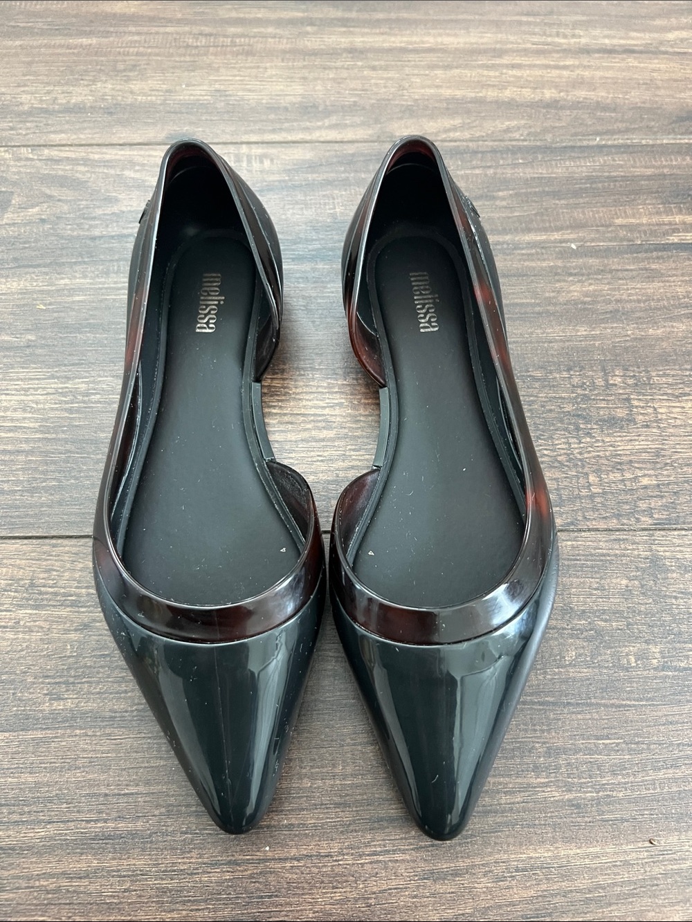 Melissa Black Pointed D'Orsay Flats - Vegan - Made in Brazil